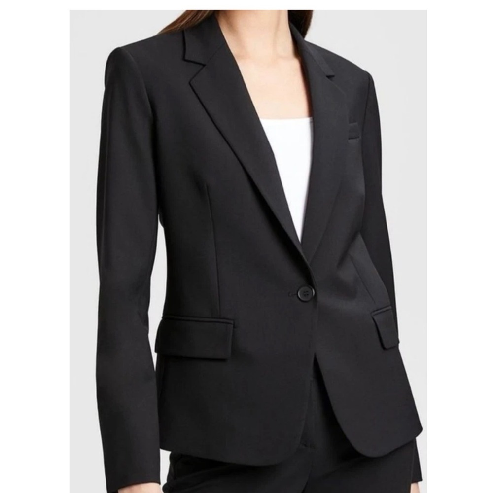 Theory Blazer Gabe B3 Sevona Womens Sz 8 Black Slim Fit Professional Officecore